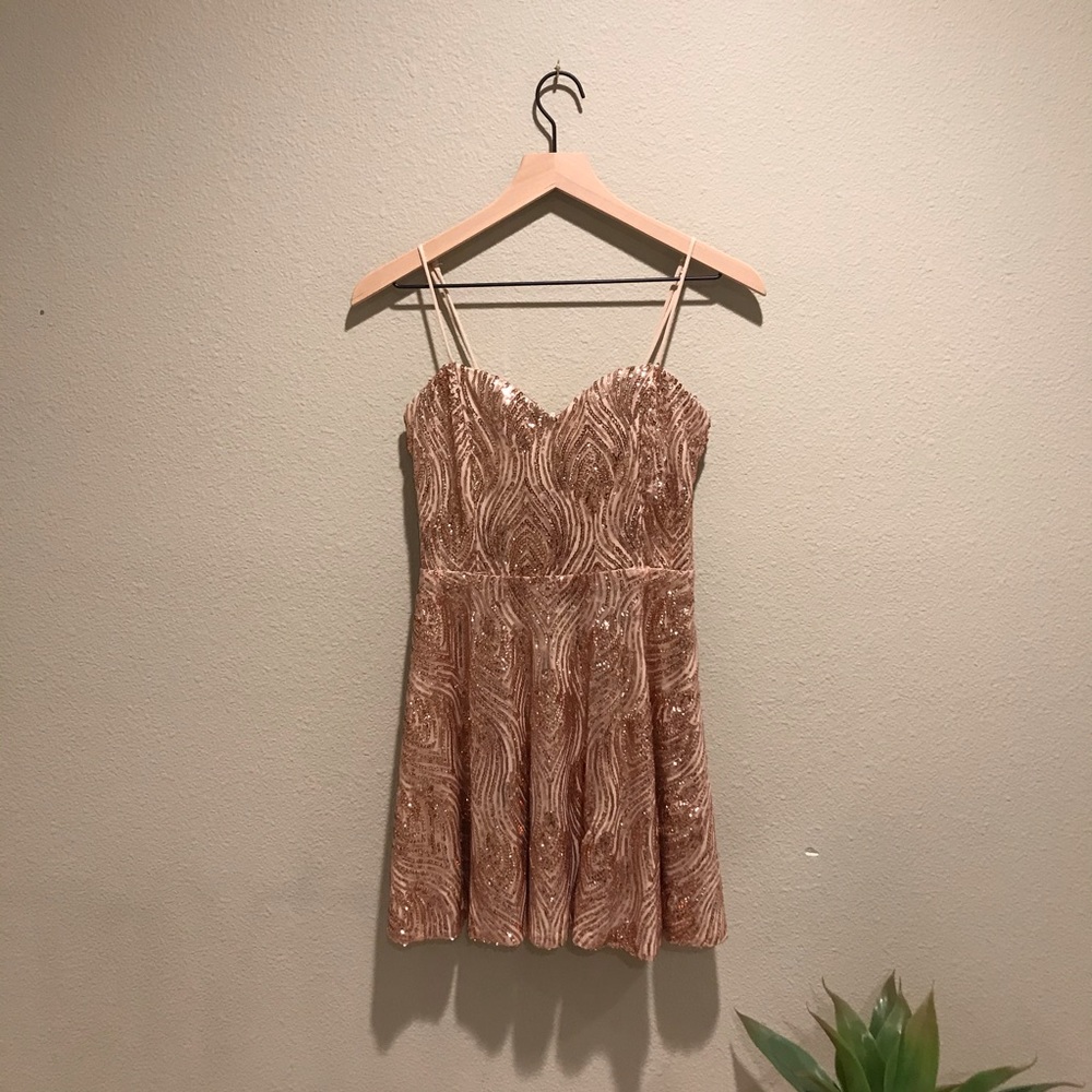 Mini Gold Sequin Dress